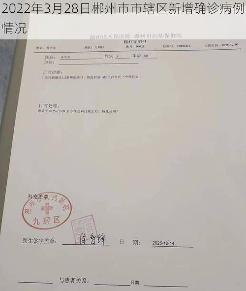 2022年3月28日郴州市市辖区新增确诊病例情况