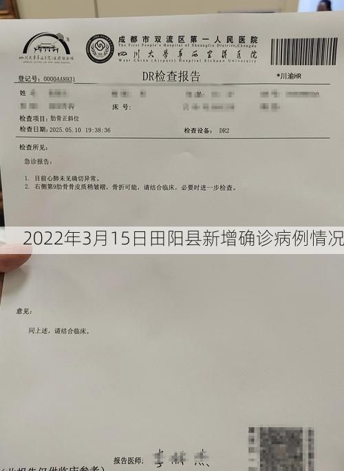 2022年3月15日田阳县新增确诊病例情况