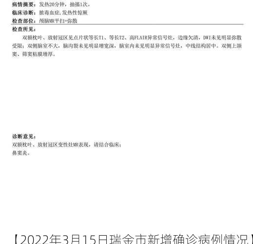 【2022年3月15日瑞金市新增确诊病例情况】
