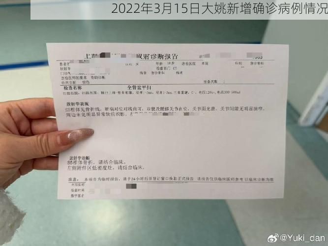 2022年3月15日大姚新增确诊病例情况