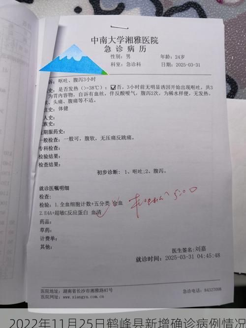 2022年11月25日鹤峰县新增确诊病例情况