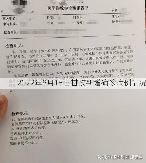 2022年8月15日甘孜新增确诊病例情况