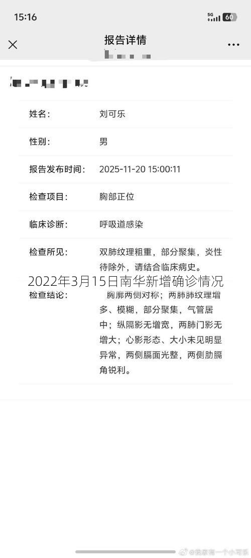 2022年3月15日南华新增确诊情况