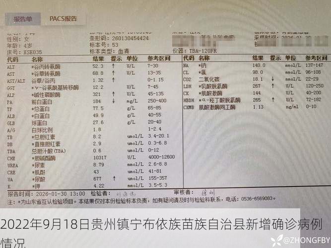 2022年9月18日贵州镇宁布依族苗族自治县新增确诊病例情况