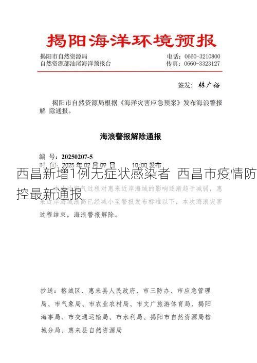 西昌新增1例无症状感染者 西昌市疫情防控最新通报