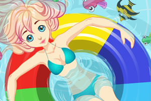 夏日游泳女孩