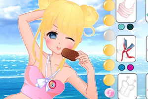 夏日海边少女