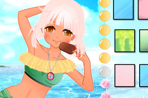 夏日海边少女