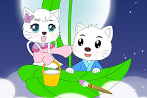 妮妮猫填色七夕之夜