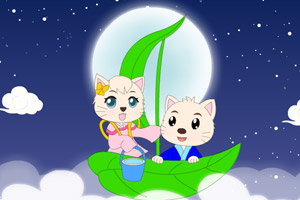 妮妮猫填色七夕之夜