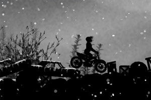 雪夜摩托挑战