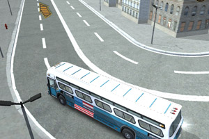 3d美国巴士停车